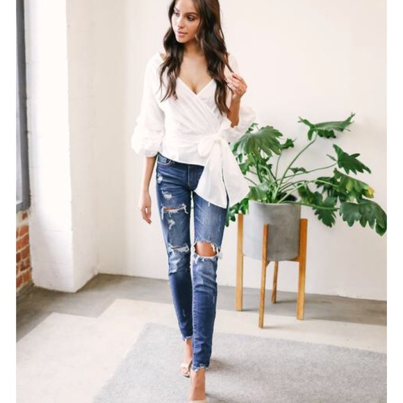 🔥NEW IRIS LOS ANGELES ADALENE COTTON WRAP TOP🔥 - Picture 3 of 4